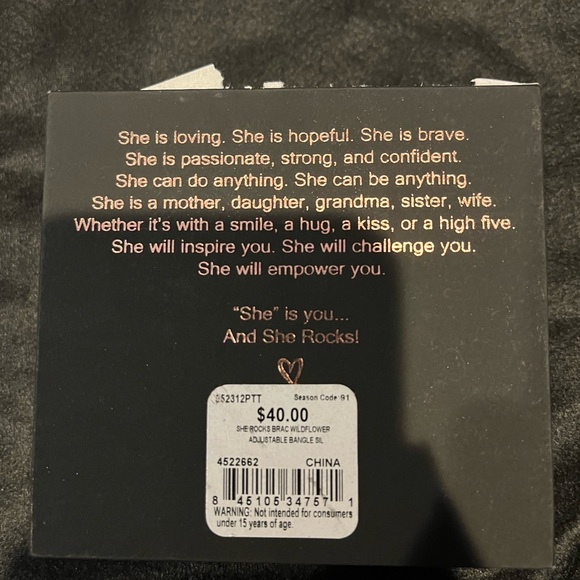 She Rocks Silver adjustable bangle bracelet - Picture 2 of 5